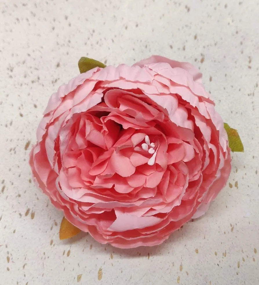 SATYAM KRAFT 6 Pcs Artificial Fabric Rose Flower Heads | Handmade Peony Style Flowers for DIY Crafting, Gift Packing, Bouquet Making, Wedding, Home & Event Decoration